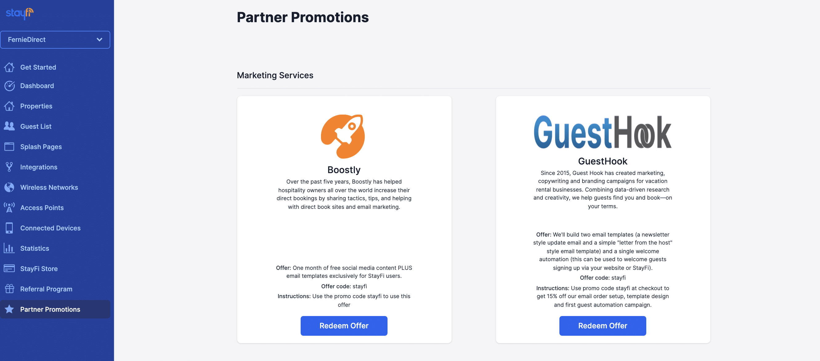 StayFi Partner Promotions