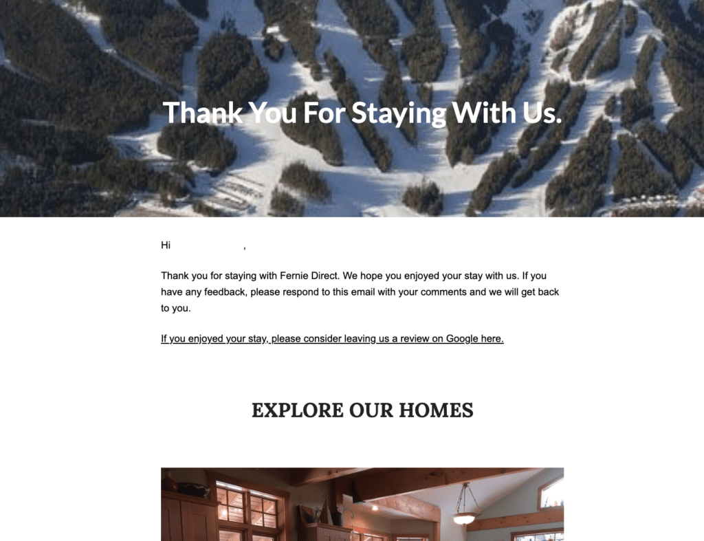 Vacation Rental Mailchimp Email