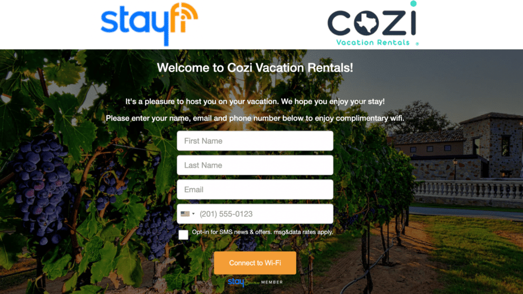 StayFi partnered with Cozi Vacation Rentals